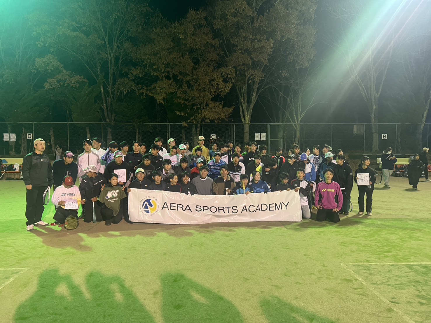 ソフトテニスの練習風景